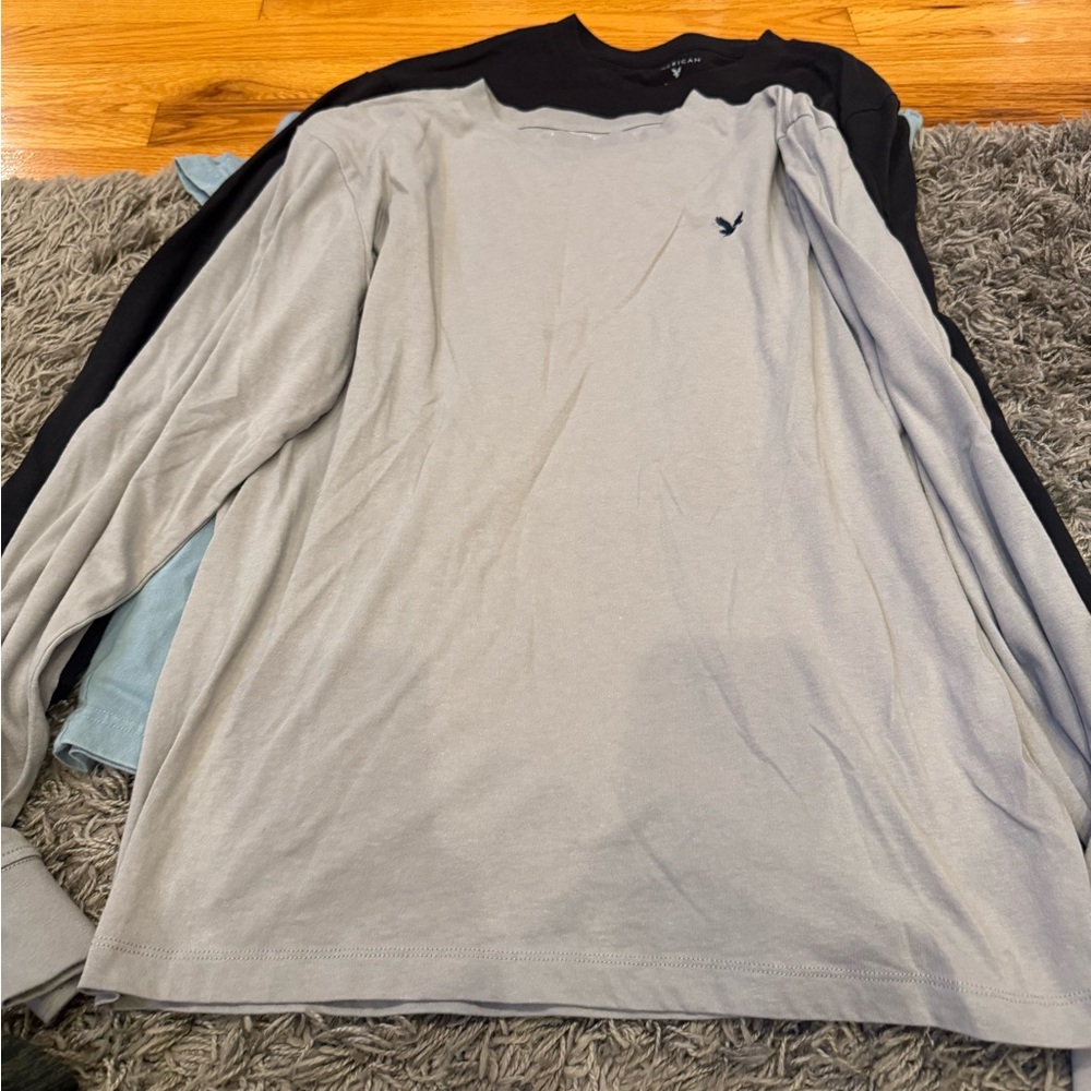 Men’s American Eagle shirts. Size M. 3 shirts. 2 long sleeve, 1 short sleeve.